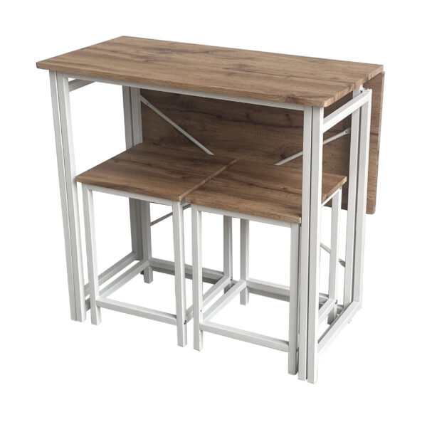 3-piece bar table set with drop leaf